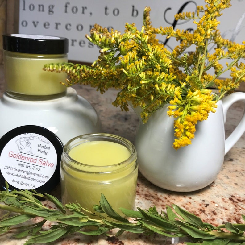 Goldenrod Salve/2 oz Glass Jar/Goldenrod Flower Balm/Natural Healing bild 4