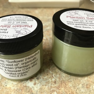 Plantain Herb Salve, Handcrafted Salve, Unscented or Essential Oils, Organically Grown Plantain Infusion, Organic Ingredients image 10