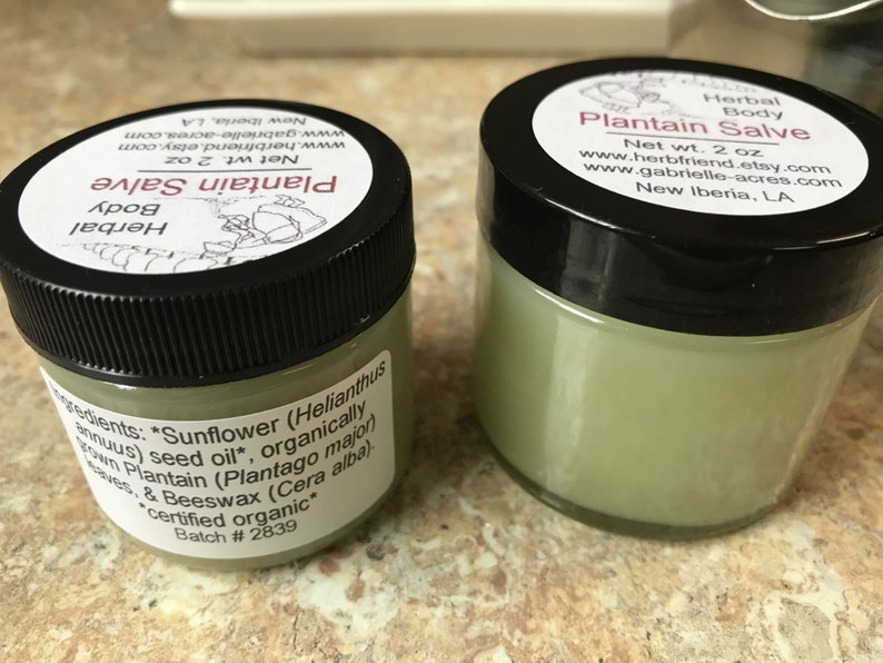 Plantain Herb Salve, Handcrafted Salve, Unscented or Essential Oils, Organically Grown Plantain Infusion, Organic Ingredients image 10