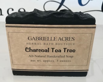 Charcoal Tea Tree Soap, Tea Tree Detox Soap, Acne Soap, All Natural Soap, Essential Oil Soap, Facial Soap