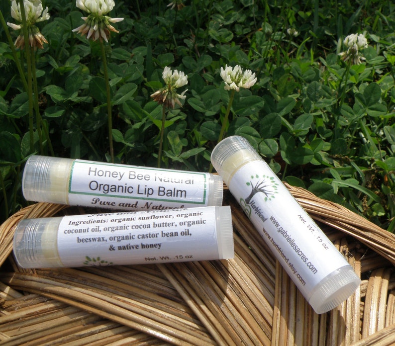 Honey Bee Natural Lip Balm, Organic Ingredients, Native Honey Lip Balm, No Added Scent, Naturally Scented image 5