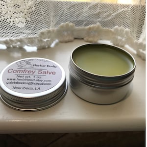 Comfrey Salve Organically Grown Comfrey Organic Ingredients Comfrey Balm Herbal Balm 1 Fluid ounces