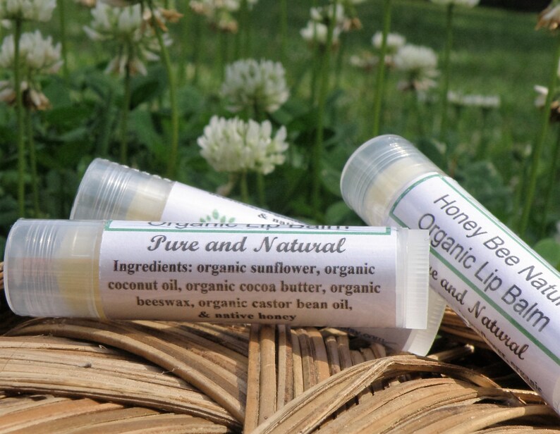 Honey Bee Natural Lip Balm, Organic Ingredients, Native Honey Lip Balm, No Added Scent, Naturally Scented image 1