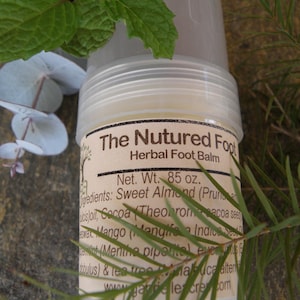 Natural Foot Balm, Barefoot Balm, Nurtured Feet, Herbal Foot Balm, 2 ounce tube image 2