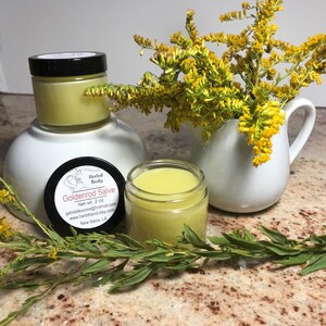 Goldenrod Salve/2 oz Glass Jar/Goldenrod Flower Balm/Natural Healing bild 2