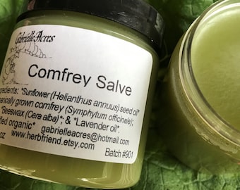 Comfrey Salve - Organically Grown Comfrey - Organic Ingredients - Comfrey Balm - Herbal Balm