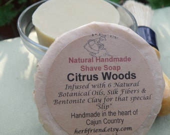 Shave Soap - Citrus Woods, Wet Shave - Handmade Shaving Soap - All Natural Shave Soap - Essential Oil Shaving Soap - Masculine Shave