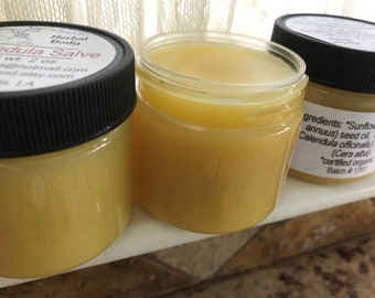 Calendula Salve. Calendula Infused Herbal Balm, Organic Ingredients, All Natural Herbal Salve