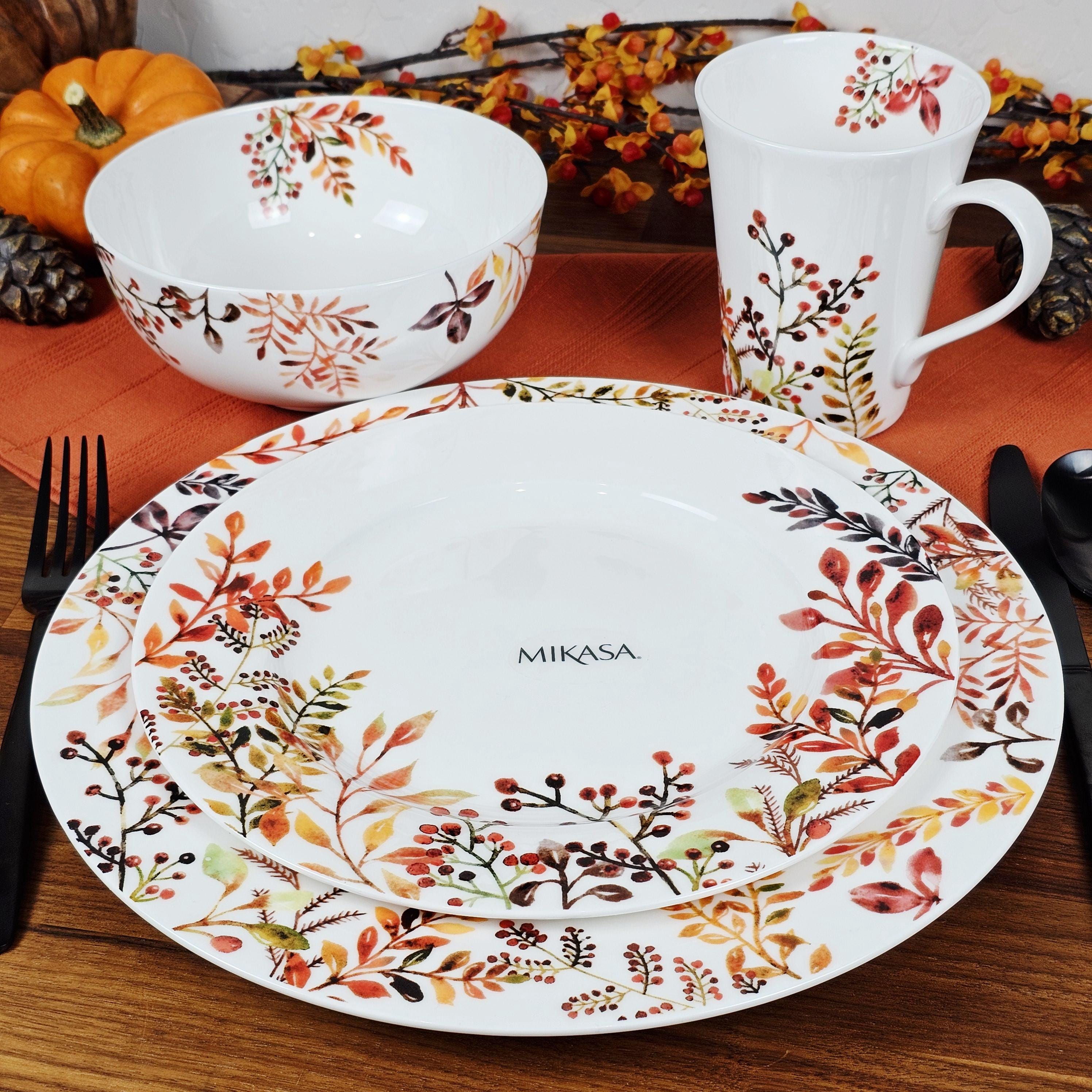 Mikasa Tivoli Spice 4pc Dinnerware Set - Autumn Plates, Bowl & Mug
