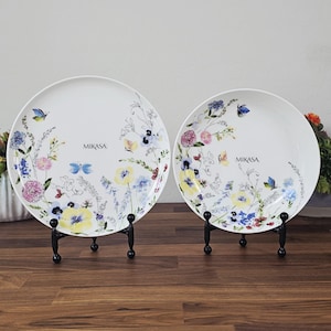 Mikasa Jolie Salad Plates or Pasta Bowls, Cottagecore Kitchen, Summer Wildflower Blooms, Floral Dinnerware