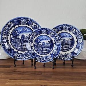 Blue Toile Transferware - English Country Dinnerware - Mother's Day