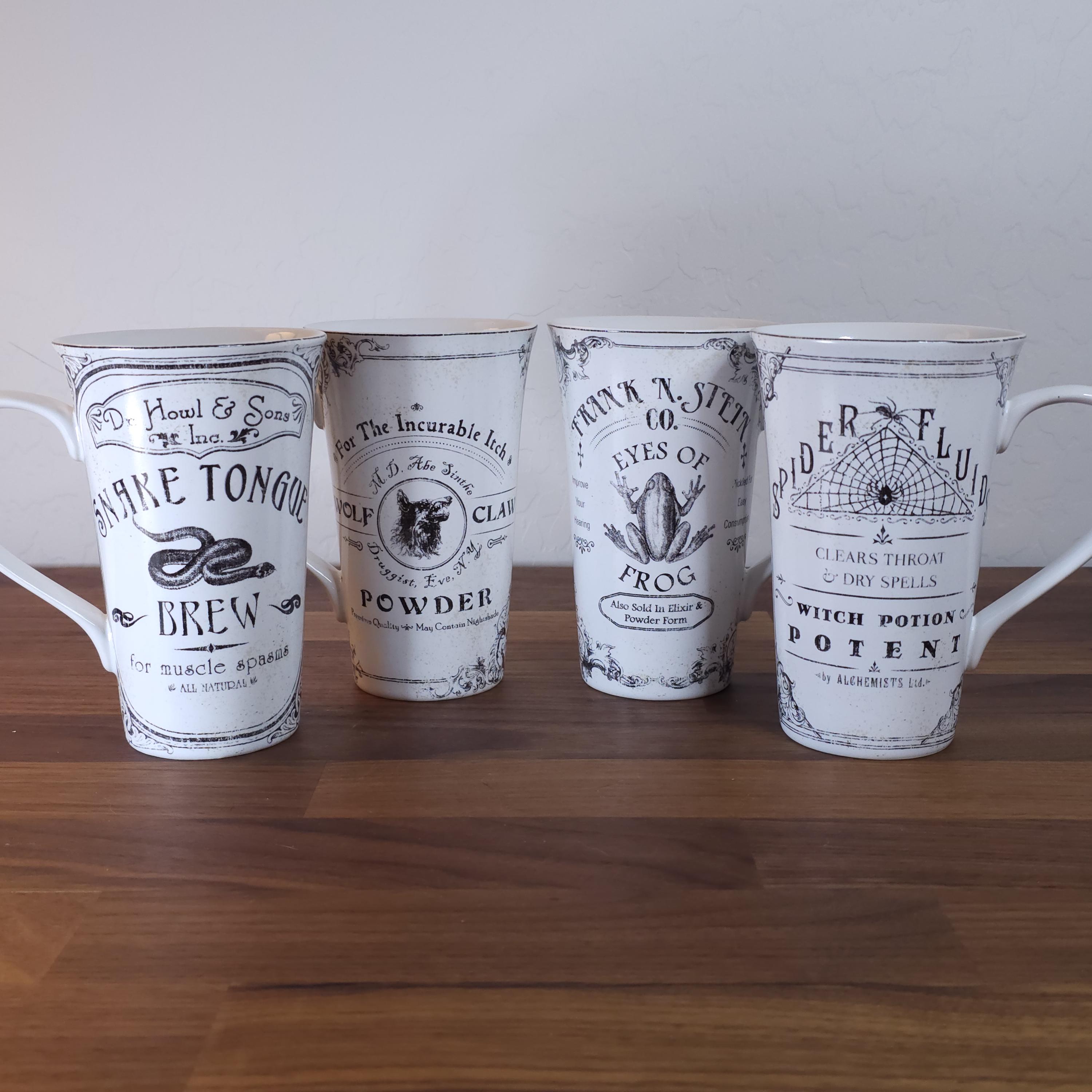 Halloween, Hallow Apothecary Tall Mugs, Goth Kitchen, Witchy Decor