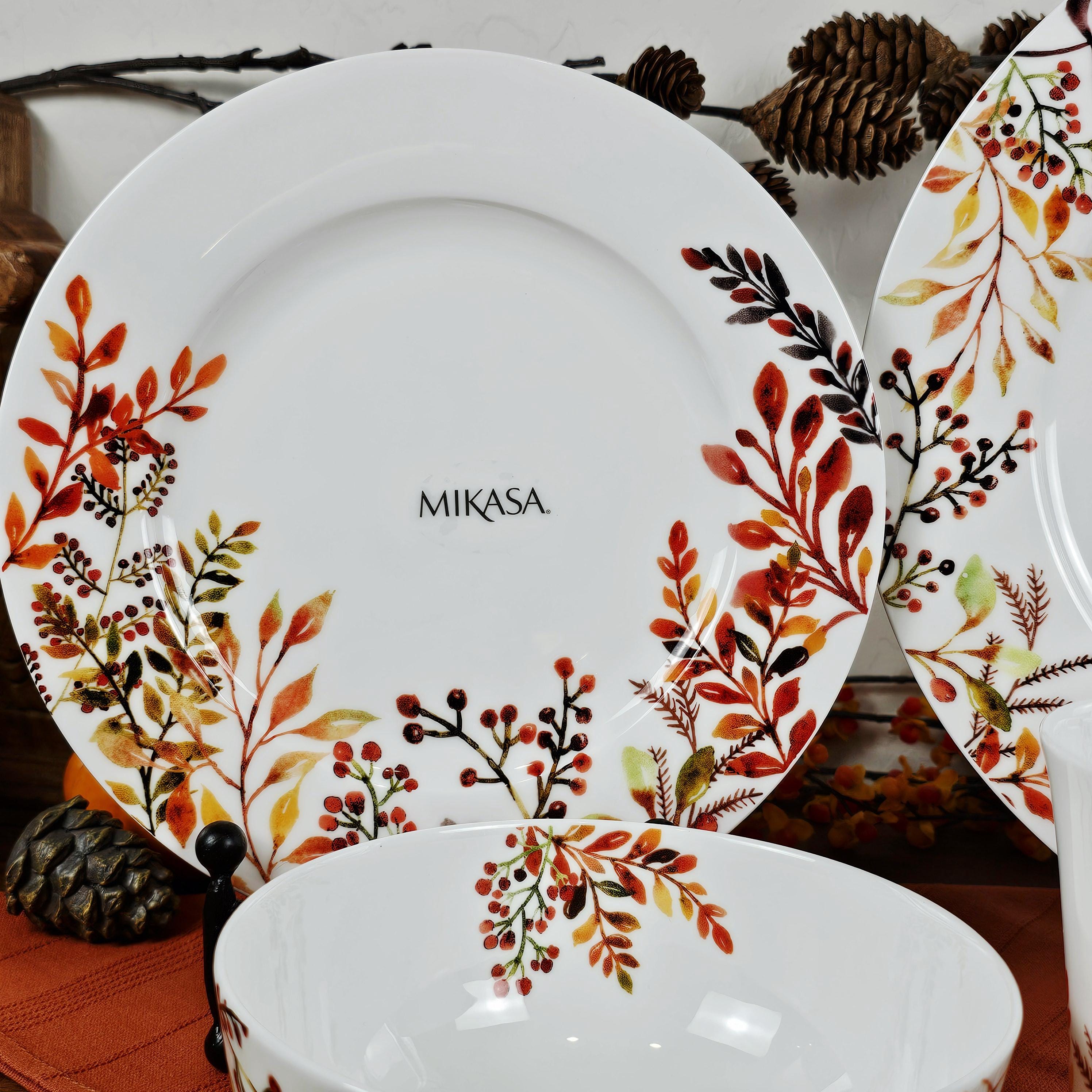 Mikasa Tivoli Spice 4pc Dinnerware Set - Autumn Plates, Bowl & Mug