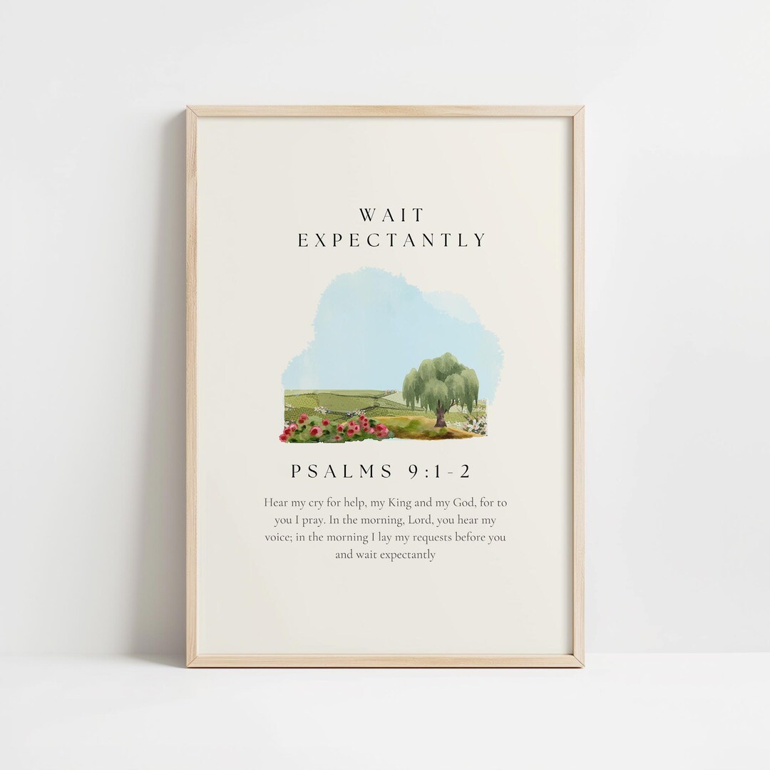 Wait Expectantly on the Lord Wall Art Cute Scripture Poster Psalm Wall ...