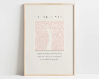 I am the Vine Floral Bible Verse Print (Digital Download)