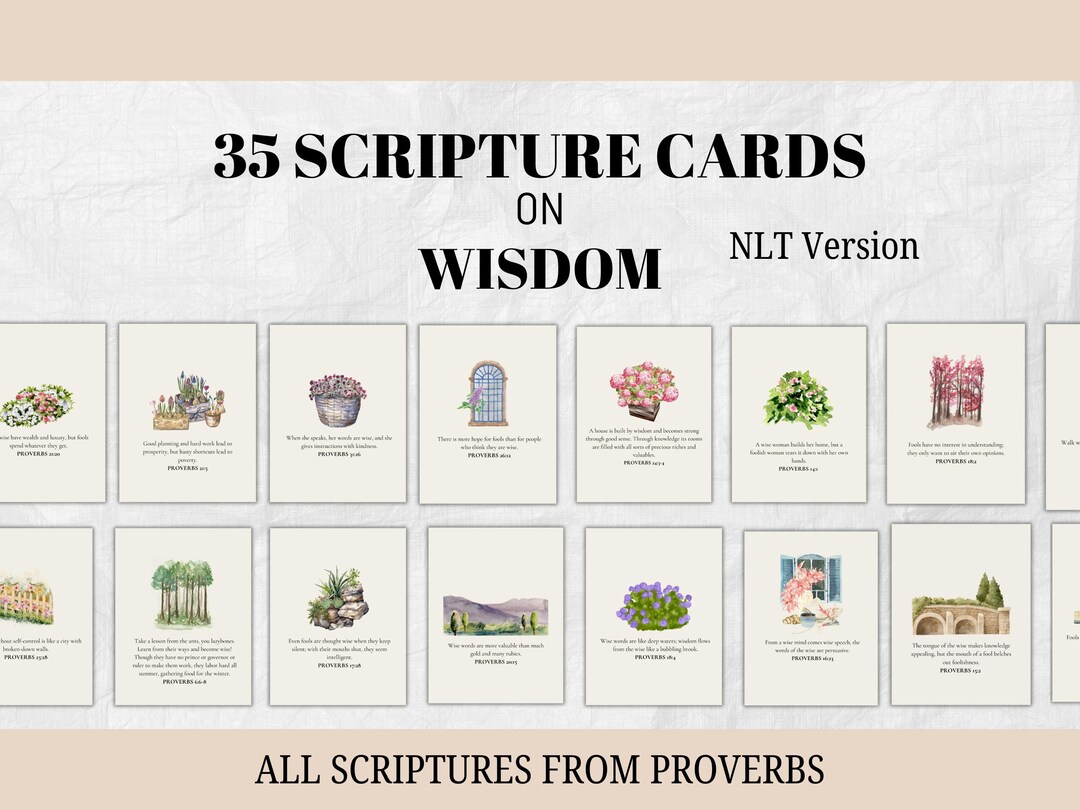 35 Scripture Cards on the Wisdom of God, Bible Verse, Bible Study ...