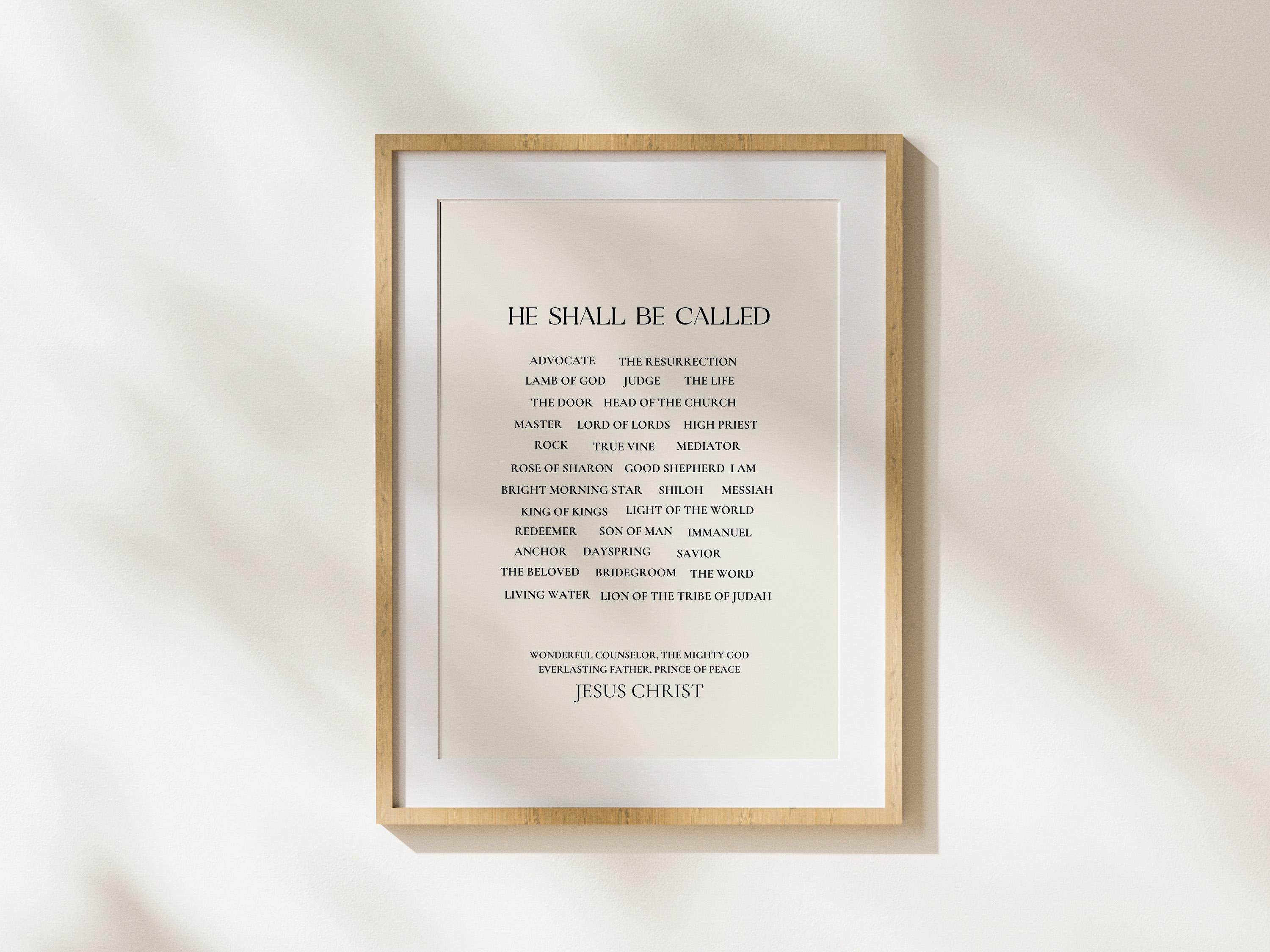 Names of Jesus Christmas Art | Minimalist Christian Poster (digital ...