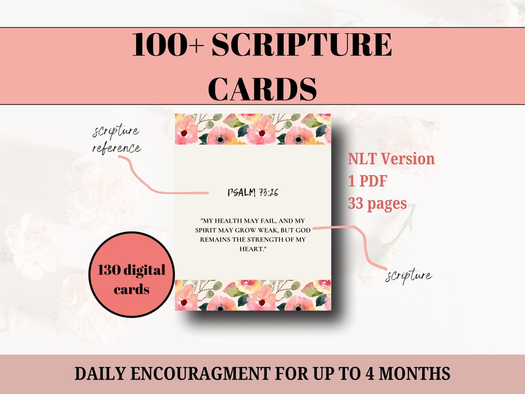 Digital Scripture Cards Prints, Devotional, Journal Cards, Declaration ...