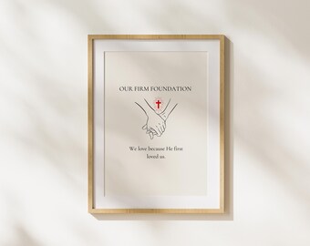 Christlicher Valentinstag Wohnkultur Paare Kunstwerk Gottes Liebe Glaubensbasiertes Kunstwerk, das wir lieben, weil er uns zuerst geliebt hat