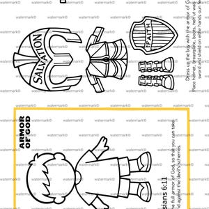Rüstung Gottes Vorschule Bastelpaket | Biblische Aktivitäten für Kinder 3-6 | Schild des Glaubens, Helm der Erlösung, Schriftkarten & Gebetsseite