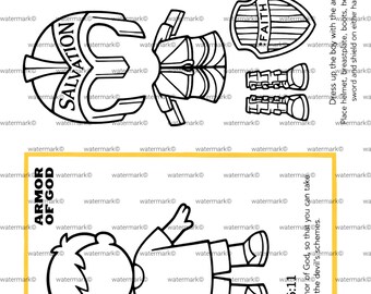 Armor of God Preschool Craft Pack | Bible Activities for Kids 3–6 | Shield of Faith, Helmet of Salvation, Scripture Cards & Prayer Page