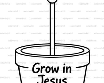Grow in Jesus Craft for Kids | Christian Plant Craft | Sunday School Activity | Bible Craft Printable | Faith Activity