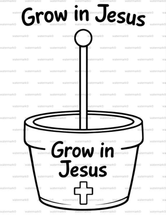 Grow in Jesus Craft for Kids | Christian Plant Craft | Sunday School Activity | Bible Craft Printable | Faith Activity