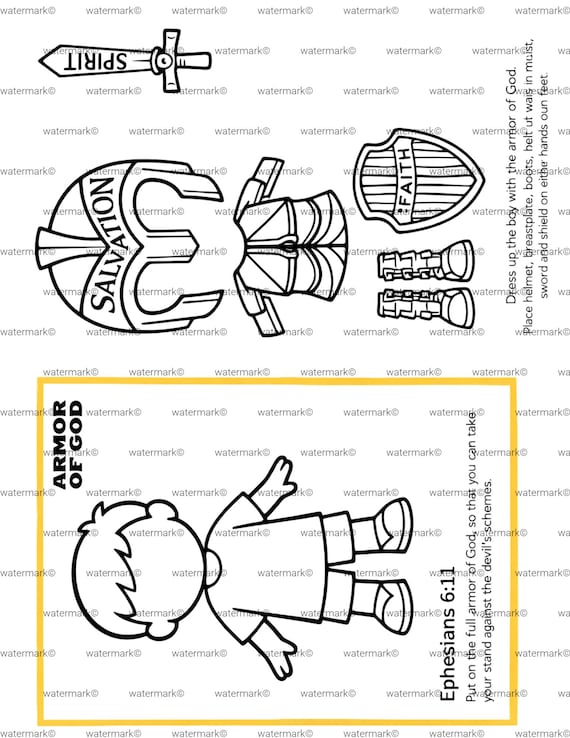 Armor of God Preschool Craft Pack | Bible Activities for Kids 3–6 | Shield of Faith, Helmet of Salvation, Scripture Cards & Prayer Page
