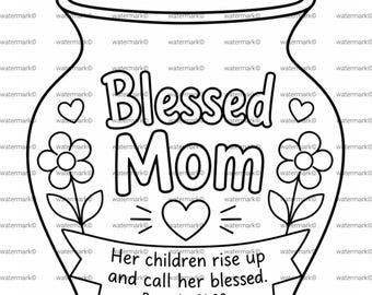 Christian Mothers Day Craft Printable Flower Bouquet Kids Sunday School