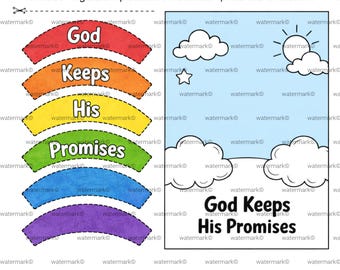 Rainbow Promise Bible Activities for Kids | Noah’s Ark Christian Preschool Crafts | God Keeps His Promises Printable | Sunday School