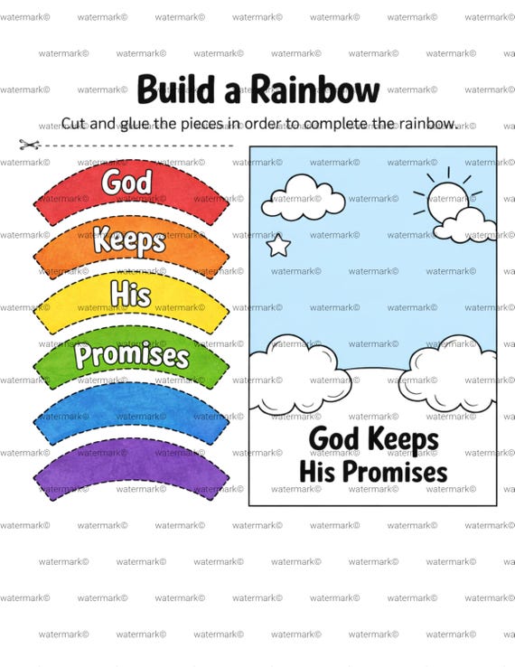 Rainbow Promise Bible Activities for Kids | Noah’s Ark Christian Preschool Crafts | God Keeps His Promises Printable | Sunday School