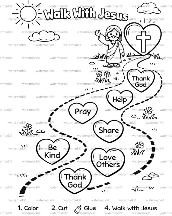 Walk With Jesus Craft Printable | Christian Preschool Activity | Bible Craft for Kids | Sunday School | Homeschool PDF