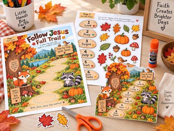 Walk With Jesus Animals Craft Printable | Christian Preschool Activity | Bible Craft for Kids | Sunday School | Homeschool PDF