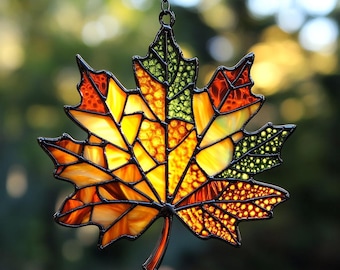 Autumn Leaves Acrylic ornament, Fall Home Decor, Autumn Leaves Window Decor, Fall Leaves Decor Ornament