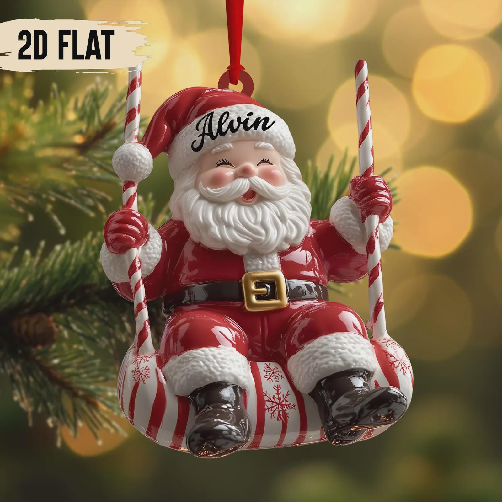 Santa on a Swing - Etsy