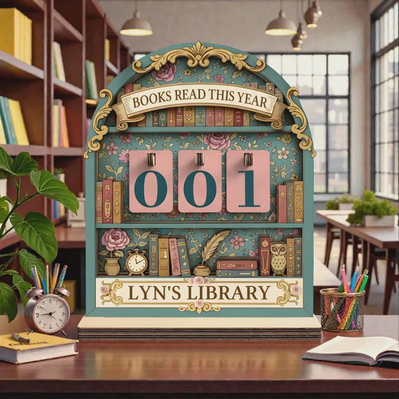 Library Counting Display Personalized Books Read Counter for Book Lovers, Custom Reading Goal ...