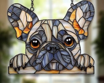 コーギー犬用アクリル製サンキャッチャー - フェイクステンドグラス