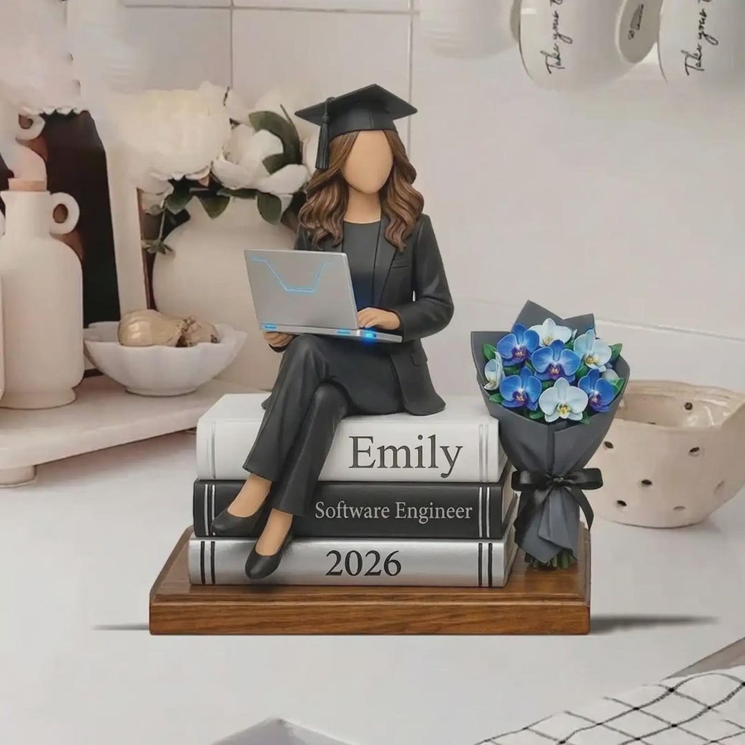 Custom Graduation Figurine Female, Personalized Software Engineer Gift ...