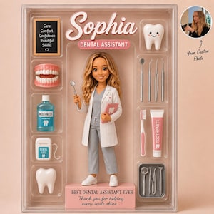 Custom Dentist Acrylic Block With Photo, Personalized Dental Doctor Desk Decor, Best Dentist Ever Gift, Smile Clinic Keepsake image 5