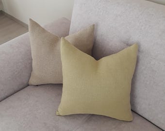 Fundas de almohada amarillas, funda de almohada decorativa, fundas de almohada decorativas con cremallera, funda de almohada con cremallera, cojín amarillo (solo funda)