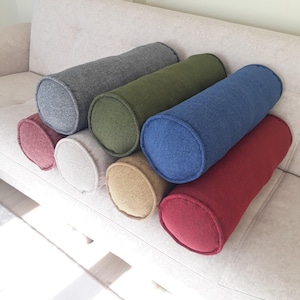 Oversize Linen Pillow Cover, Bolster Pillow Case Cover, Zipper Pillow, Bolster Lumbar Pillow, Linen Headboard Cushion (Only Cover)