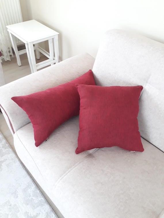 Rote Kissenbezüge, Große quadratische Kissenbezüge, Kingsize-Kissenbezug, großes Kissen für Sofa, extrabreites Kissen (nur Bezug)