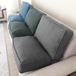 Large Cushions For Sofa Back, Big Couch Cushions, Replaceable Sofa Cushions, Couch Deep Cushions, Couch Backrest Cushions (Only Cover) image 6