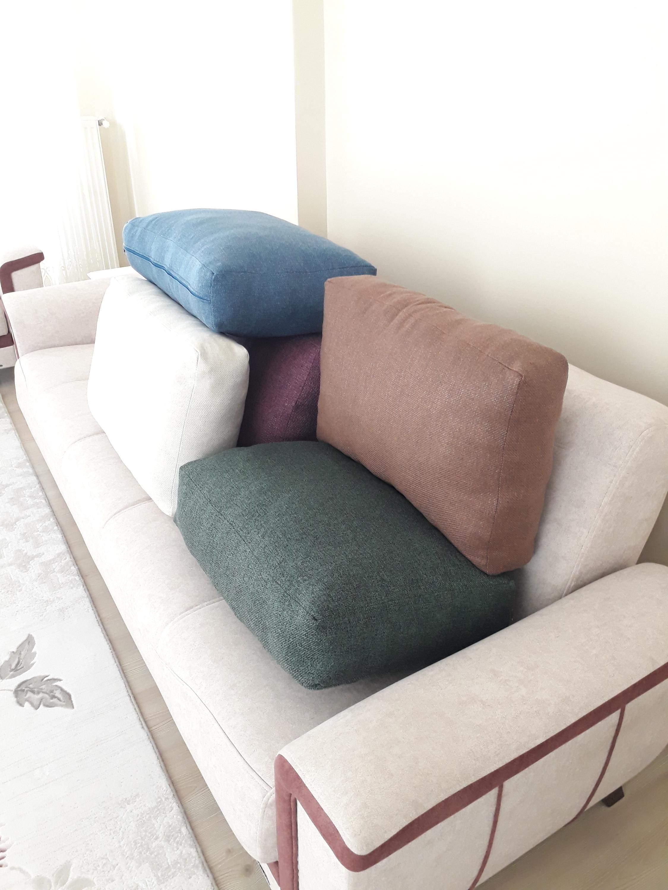 Große Kissen für Sofa, Sofakissen, Sofakissen, Couchkissenbezüge mit Reißverschlüssen, Fensterkissen, Küchenbankkissen (nur Bezug)