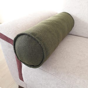 Green Throw Pillow Covers, Long Roll Pillow, Green Pillow Cases, Dark Green Pillow Covers, Bolster Pillows (Only Cover)