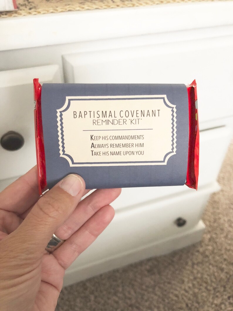 Baptism Kit Kat Wraps Navy Blue Tan Etsy