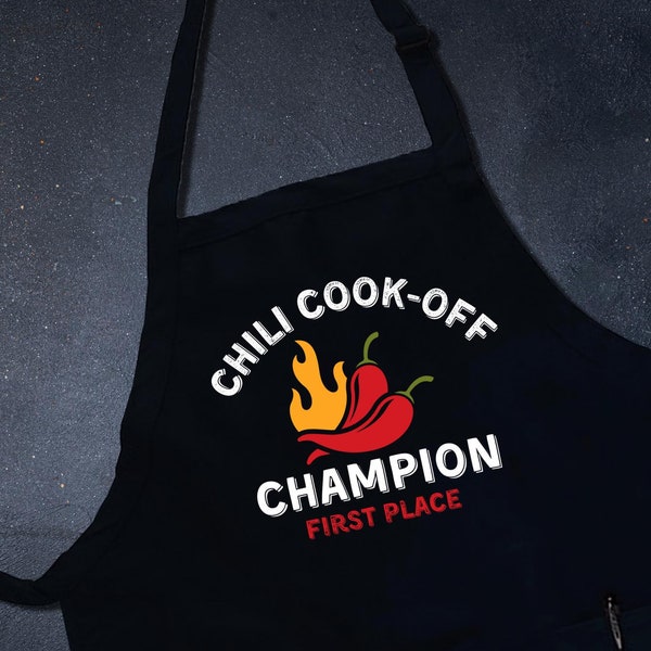 Delantales personalizados para cocinar chile, premio para el campeón del concurso de cocina de chiles picantes, regalo para el campeón del chile, delantal de cocina, regalos para chef