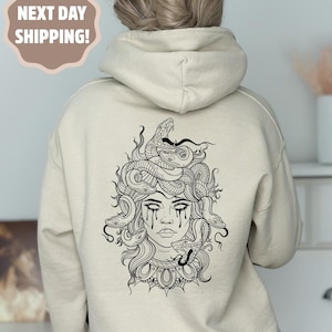 Medusa Snake Face Hoodie, Greek Mythology Hoodie, Snakes Head Witch Hoodie, Mythology Hoodie, Witchy Woman Hoodie, Goddess Medusa Sweatshirt