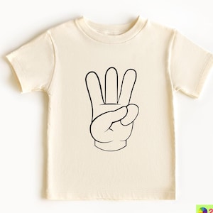 3rd Birthday Shirt with Three Fingers, Girl-Boy Third Birthday T-Shirt, Toddler Birthday Gift, 3rd Birthday Toddler Shirt, 3rd Birthday Gift