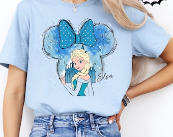 Disney Elsa Shirt, Frozen Elsa, Disney Matching, Minnie Ears Elsa,Elsa Trip Shirt,Disney Trip,Disney Castle Watercolor,Princess Castle Shirt